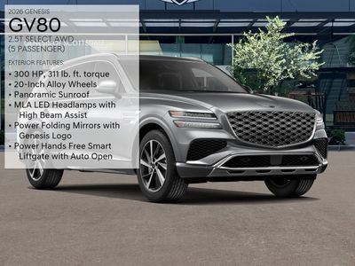 2026 Genesis GV80 — rear three-quarter view