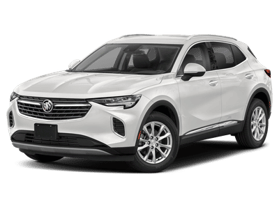 2022 Buick Envision Preferred in Ebony Twilight Metallic — front three-quarter view