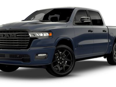 2026 RAM 1500 RAM 1500 LARAMIE CREW CAB 4X4 5'7' BOX in Forged Blue Metallic Exterior Paint — front three-quarter view