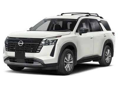 2026 Nissan Pathfinder SL in Everest White Pearl Tricoat — front three-quarter view