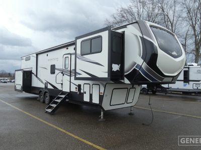 2020 Keystone 377FL — front three-quarter view