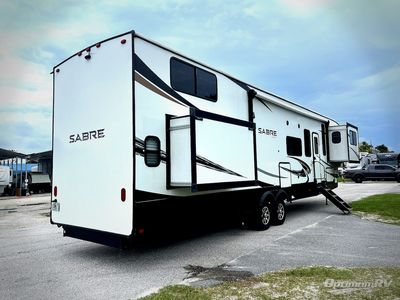 2022 Forest River Sabre — rear three-quarter view