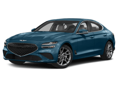 2023 Genesis G70 2.0T Sport Prestige in Tasman Blue — front three-quarter view