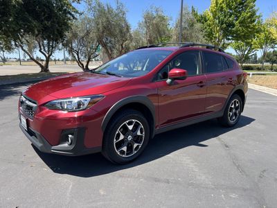 2018 Subaru Crosstrek in Red — front three-quarter view