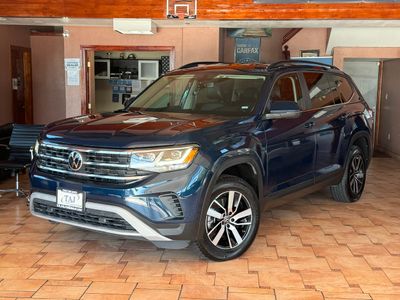 2022 Volkswagen Atlas in Blue — front three-quarter view