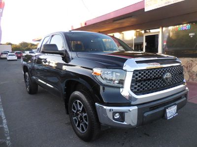 2018 Toyota Tundra in Black — front three-quarter view