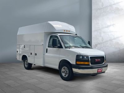 2025 GMC Savana Commercial Cutaway — rear three-quarter view