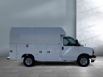 2025 GMC Savana Commercial Cutaway — rear three-quarter view