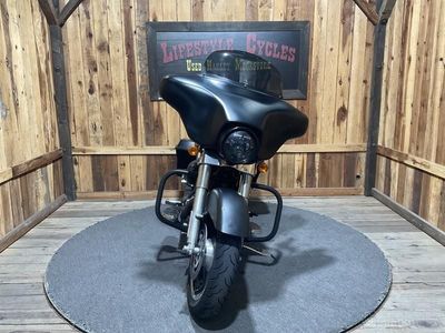 2010 Harley-Davidson Street Glide FLHX in Black Denim — front three-quarter view