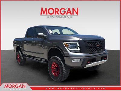 2022 Nissan Titan PRO-4X in Gray — front three-quarter view