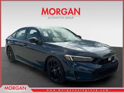 2026 Honda Civic Sedan Sport in Blue Lagoon Pearl — front three-quarter view