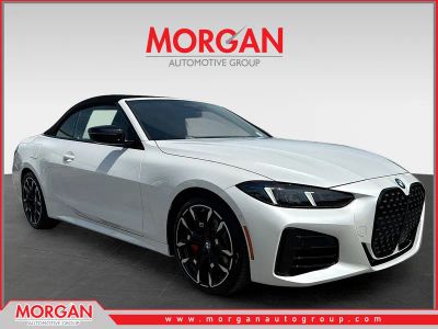 2027 BMW 4 Series 430i in Mineral White Metallic — front three-quarter view