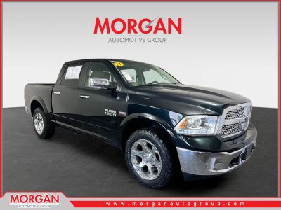2017 Ram 1500 Laramie in Black / Forest Green — front three-quarter view