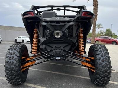 2026 Can-Am Maverick X3 MAX RS Turbo Scandi Blue & Orange Crush — rear three-quarter view