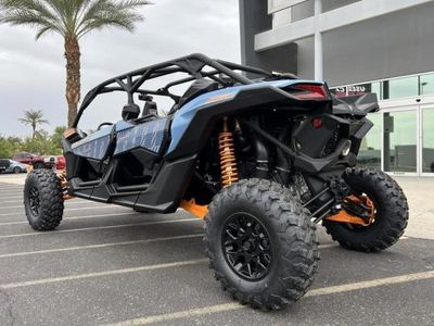 2026 Can-Am Maverick X3 MAX RS Turbo Scandi Blue & Orange Crush — side profile view