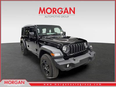 2026 Jeep Wrangler Sport in Black Clearcoat — front three-quarter view