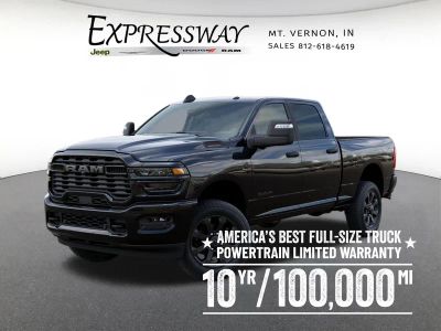 2026 RAM 2500 Big Horn 4x4 Crew Cab 6'4 Box in Diamond Black Crystal Pearl-Coat Exterior Paint — front three-quarter view