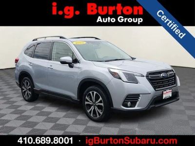 2022 Subaru Forester Limited in Ice Silver Metallic — front three-quarter view