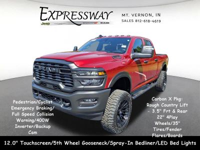 2026 RAM 2500 Tradesman 4x4 Crew Cab 6'4 Box in Molten Red Pearl-Coat Exterior Paint — front three-quarter view