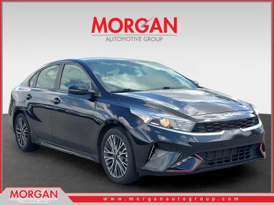 2023 Kia Forte GT-Line in Aurora Black — front three-quarter view