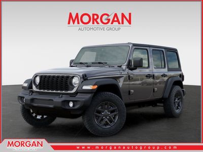 2026 Jeep Wrangler Sport S in Gray — front three-quarter view