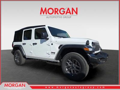 2026 Jeep Wrangler Sport S in White — front three-quarter view