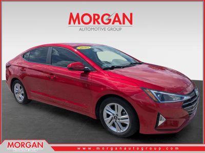 2020 Hyundai Elantra SEL in Calypso Red — front three-quarter view