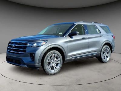 2026 Ford Explorer Active in Gray Metallic — front three-quarter view