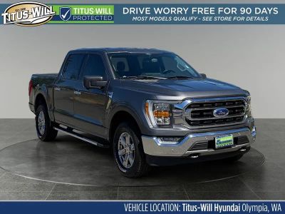 2021 Ford F-150 XLT 4X4 SUPERCREW in Gray Metallic — front three-quarter view