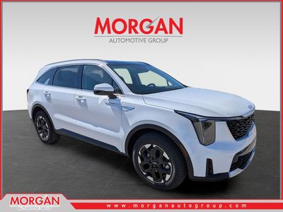 2026 Kia Sorento S in Glacial White Pearl — front three-quarter view
