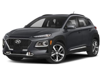 2019 Hyundai Kona Ultimate in Lime Twist — front three-quarter view
