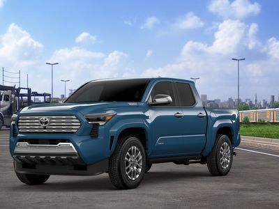 2026 Toyota Tacoma i-FORCE MAX Tacoma Limited in Heritage Blue — front three-quarter view
