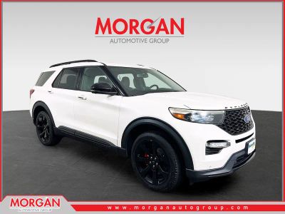 2022 Ford Explorer ST in White — front three-quarter view