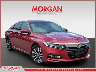 2019 Honda Accord Hybrid Touring in Radiant Red Metallic — front three-quarter view