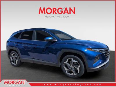 2022 Hyundai Tucson SEL in Blue — front three-quarter view