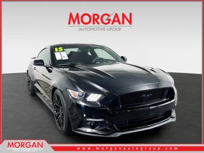 2015 Ford Mustang GT Premium in Black — front three-quarter view