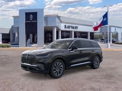 2026 Lincoln Aviator Premiere in Infinite Black Metallic Clearcoat — front three-quarter view