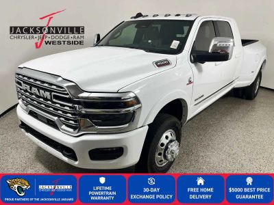 2026 RAM 3500 Limited in Bright White Clear-Coat Exterior Paint — front three-quarter view