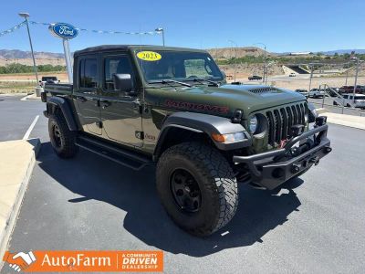 2023 Jeep Gladiator Mojave in Sarge Green Clearcoat — front three-quarter view