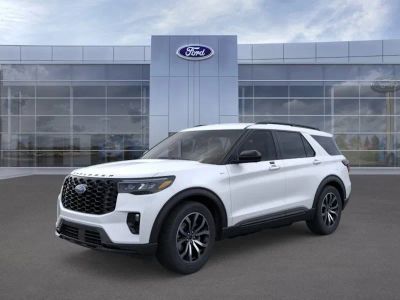 2026 Ford Explorer in AZ White — front three-quarter view