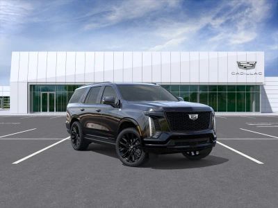 2026 Cadillac Escalade Platinum Sport in Black Raven — front three-quarter view