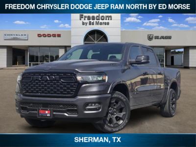2026 RAM Ram 1500 RAM 1500 LONE STAR CREW CAB 4X4 5'7' BOX in Granite Crystal Metallic Clear-Coat Exterior Paint — front three-quarter view