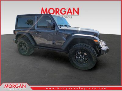 2026 Jeep Wrangler Willys in Gray — front three-quarter view