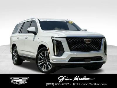 2025 Cadillac Escalade Premium Luxury in Crystal White — front three-quarter view