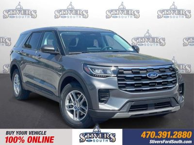 2026 Ford Explorer Active in Gray — front three-quarter view