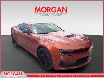 2023 Chevrolet Camaro LT1 in Vivid Orange Metallic — front three-quarter view