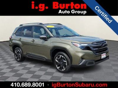 2025 Subaru Forester Limited in Autumn Green Metallic — front three-quarter view