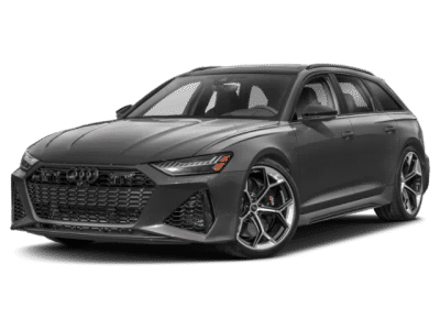 2026 Audi RS 6 Avant performance in Daytona Gray Pearl Effect — front three-quarter view
