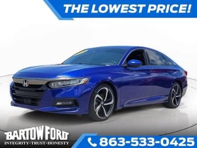 2019 Honda Accord Sport 2.0T in Obsidian Blue Pearl — front three-quarter view