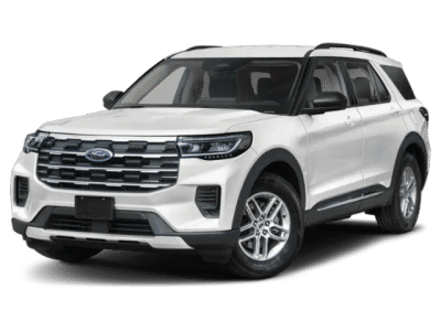 2026 Ford Explorer Active in White — front three-quarter view